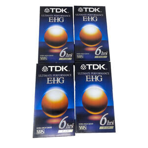TDK T120 VHS Blank Tapes Extra High Grade EHG New Sealed 4 PACK